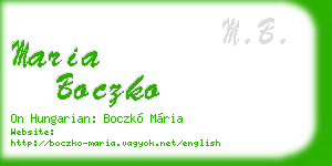 maria boczko business card