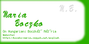 maria boczko business card